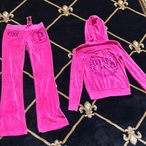 PINK Victoria's Secret Pink Track Pants & Hoodie Set